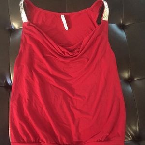 Red dress tank